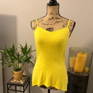 EXPRESS yellow adjustable vneck tank